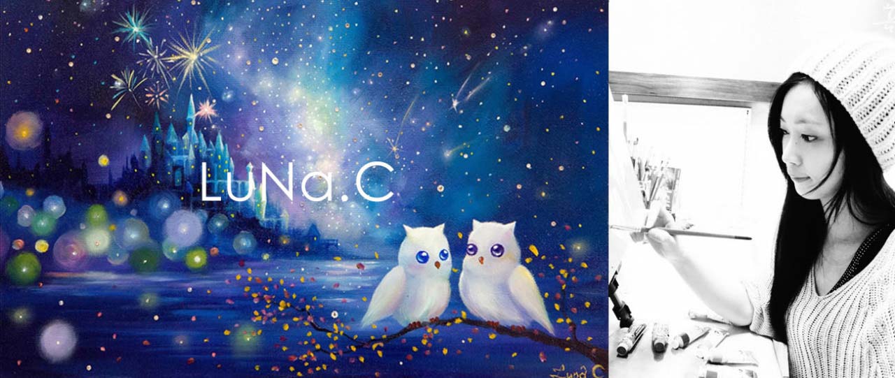 「香華天．新藝境」寶勝畫廊齊下藝術家~陳誼欣，彩繪「童話精靈」快樂頌 ，陳誼欣Luna，喜歡運用鮮明的色彩，賦予畫作生命力，並融合西洋浪漫童話氣氛，給予觀者快樂洋溢的感覺。2014年獲英國「2014國