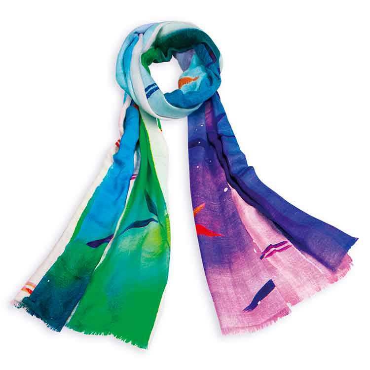 香華天藝術圍巾–得意滿竹／寶