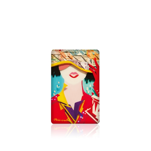 Artistic Portable Charger - Trendy Lady's Raining Day