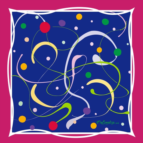 Artistic Scarf - Spring Breeze / Delightful (Blue)