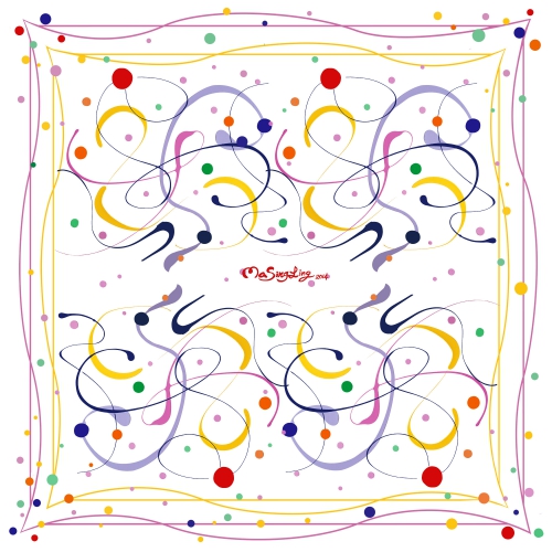 Artistic Scarf - Spring Breeze / Delightful (White)