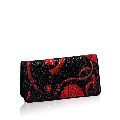 3-Abstract-D / Love between us Shagreen Long Wallet